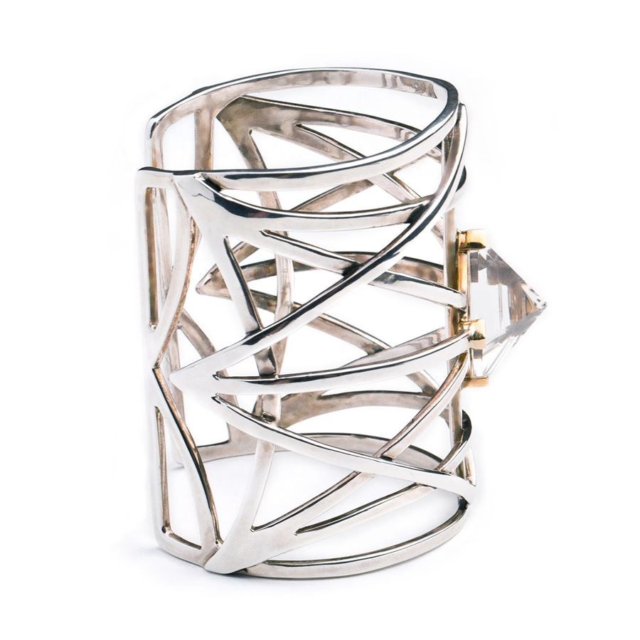 Bracciale 'Griglie' con piramide GRIGLIE | BR RIGIDOARG PIRAM CDR